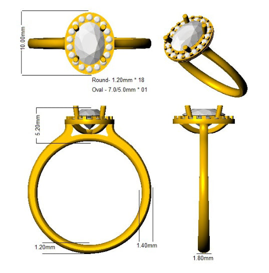 SL8824 — Ring - 9k Yellow Gold detail