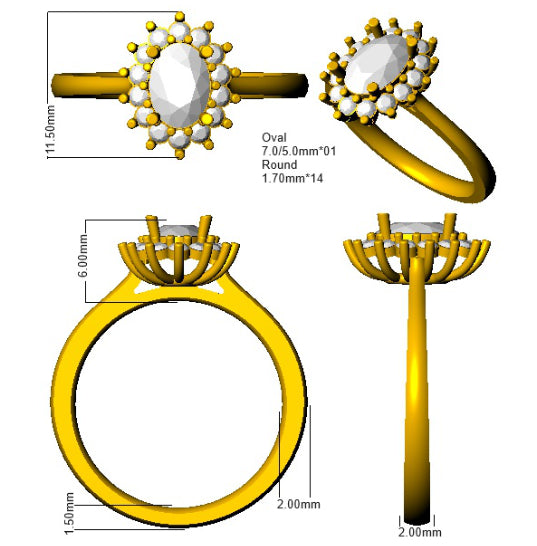 SL8827 — Ring - 18 KT Two Tone detail