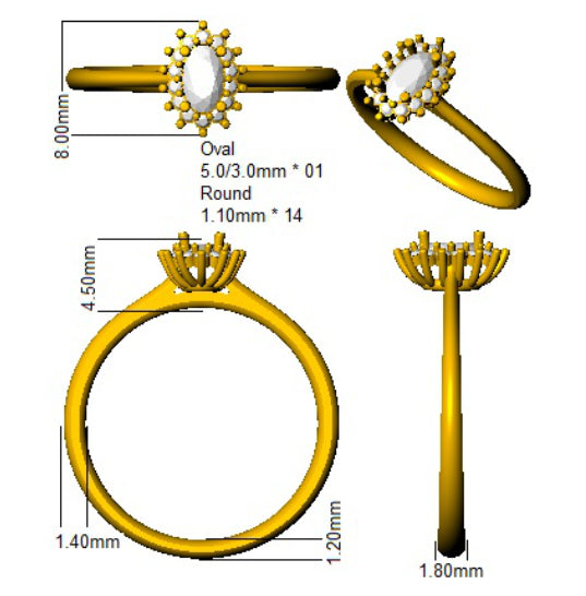 SL8829 — Ring - 9k Yellow Gold detail