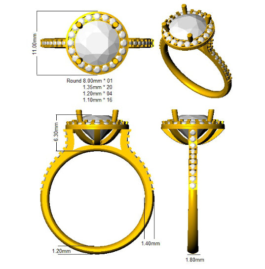 SL8839 — Ring - 9k Yellow Gold detail