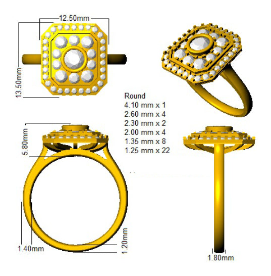 SL8858 — Ring - 9k Yellow Gold detail