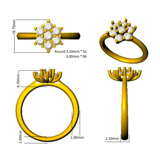 SL8951 — Ring - 9k Yellow Gold detail