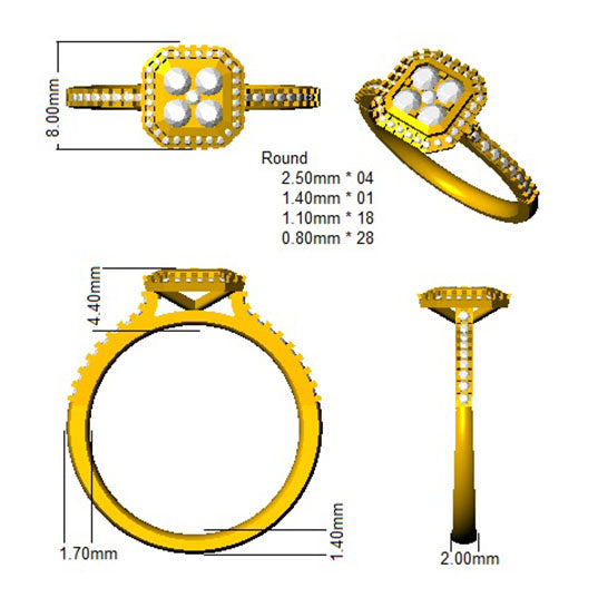 SL8962 — Ring - 9k Yellow Gold detail