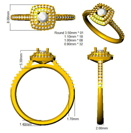 SL8963 — Ring - 9k Yellow Gold detail