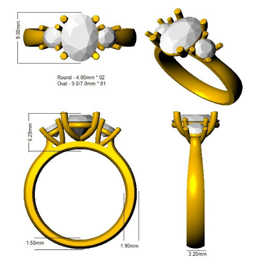 SL8984 — Ring - 9k Yellow Gold detail