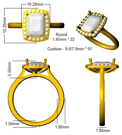 SL8985 — Ring - 9k Yellow Gold detail
