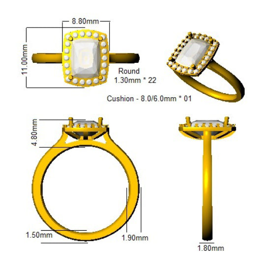 SL8986 — Ring - 9k Yellow Gold detail