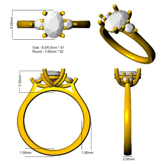 SL8988 — Ring - 18k Two Tone detail