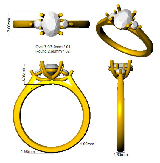 SL8989 — Ring - 9k Yellow Gold detail