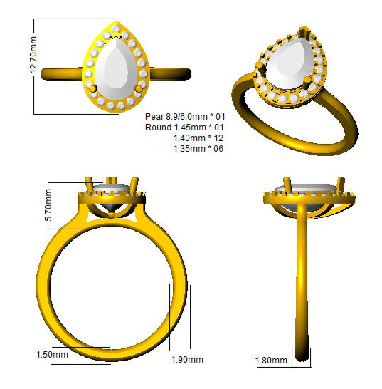 SL8995 — Ring - 9k Yellow Gold detail
