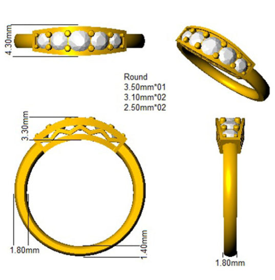 SL9001 — Ring - 9k Yellow Gold detail