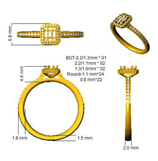 SL9007 — Ring - 9k Yellow Gold detail