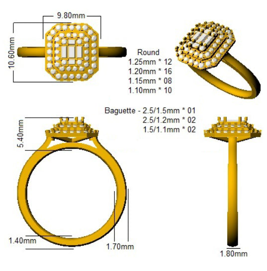 SL9012 — Ring - 9k Yellow Gold detail