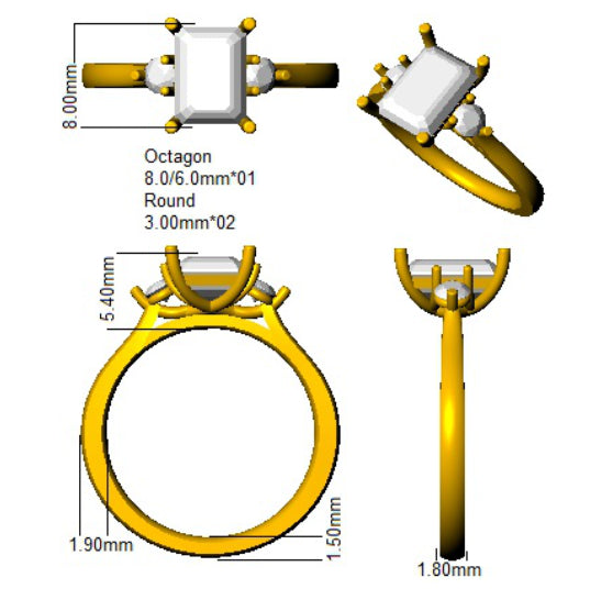SL9017 — Ring - 18k Yellow Gold detail