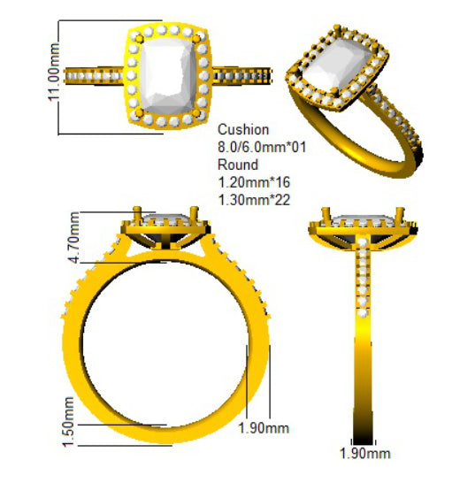 SL9021 — Ring - 9k Yellow Gold detail