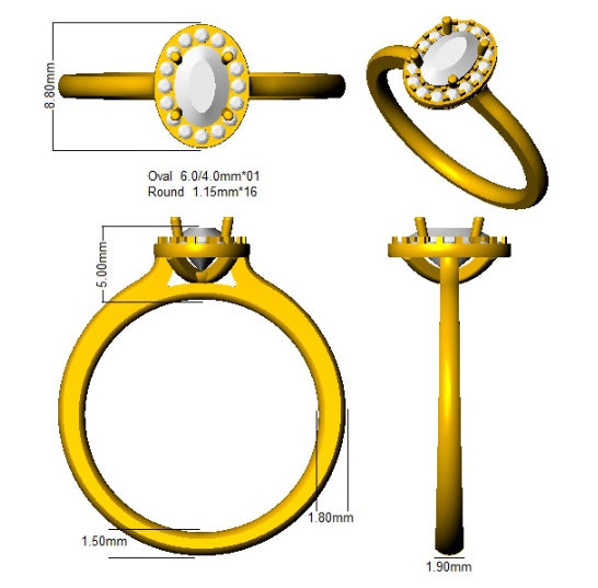 SL9029 — Ring - 9k Yellow Gold detail