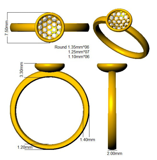 SL9037 — Ring - 9k Yellow Gold detail