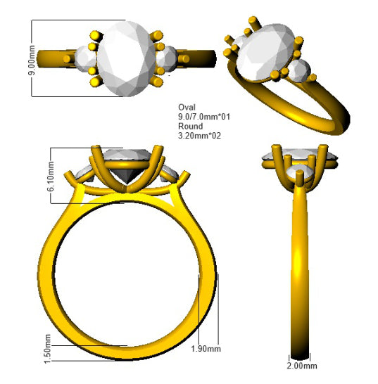 SL9060 — Ring - 18k Yellow Gold detail