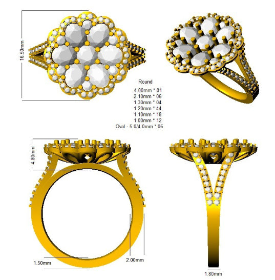 SL9072 — Ring - 9k Yellow Gold detail