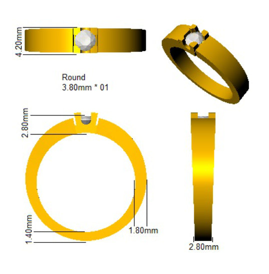 SL9101 — Ring - 9k Yellow Gold detail