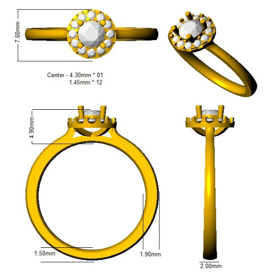 SL9116A — Ring - 9k Yellow Gold detail