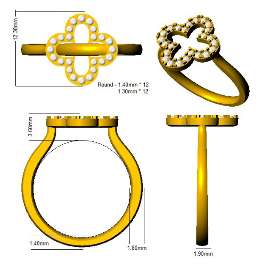 SL9150 — Ring - 9k Yellow Gold detail