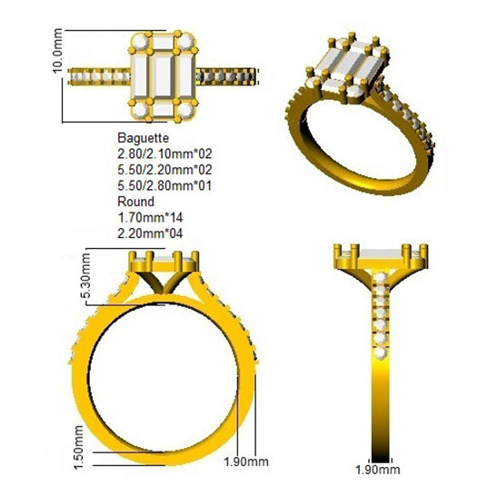 SL9154 — Ring - 9k Yellow Gold detail