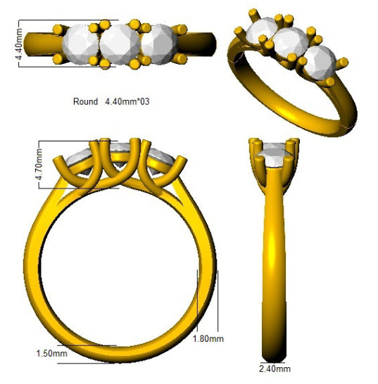 SL9164 — Ring - 9k Yellow Gold detail