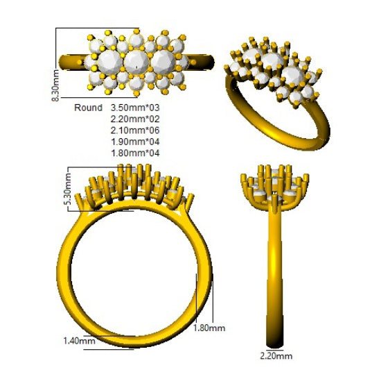 SL9171 — Ring - 9k Yellow Gold detail