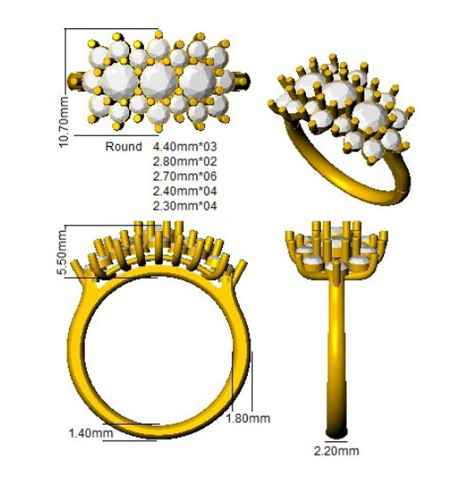 SL9172 — Ring - 9k Yellow Gold detail
