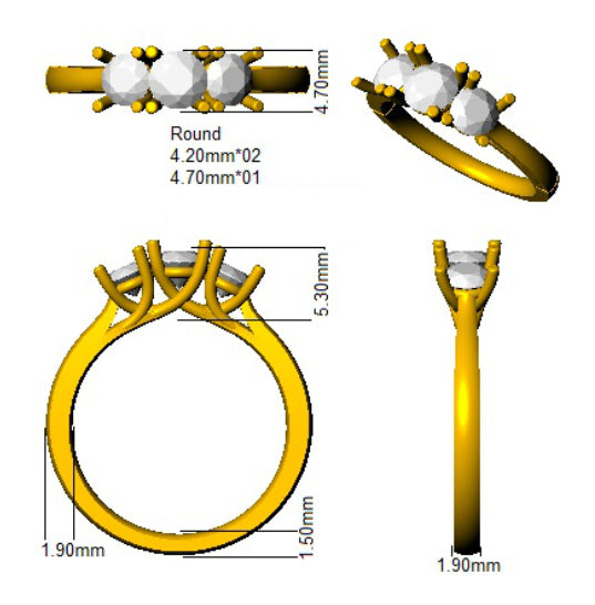SL9176 — Ring - 9k Yellow Gold detail