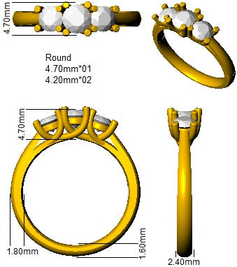 SL9176A — Ring - 9k Yellow Gold detail