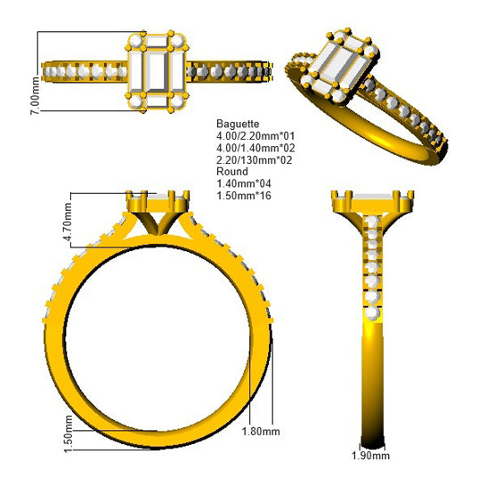 SL9231 — Ring - 9k Yellow Gold detail