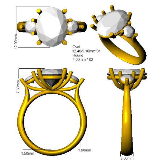 SL9283 — Ring - 9k Yellow Gold detail
