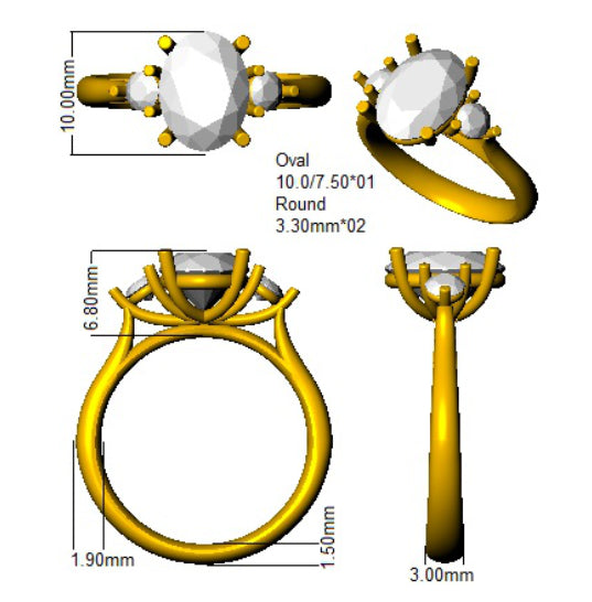 SL9284 — Ring - 9k Yellow Gold detail
