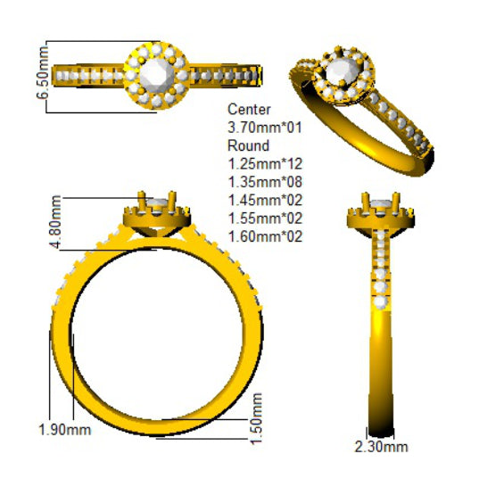 SL9305 — Ring - 9k Yellow Gold detail