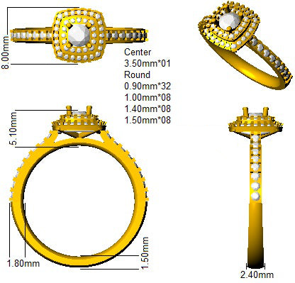 SL9307 — Ring - 9k Yellow Gold detail