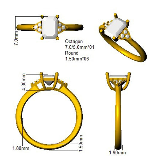 SL9309 — Ring - 18k Yellow Gold detail