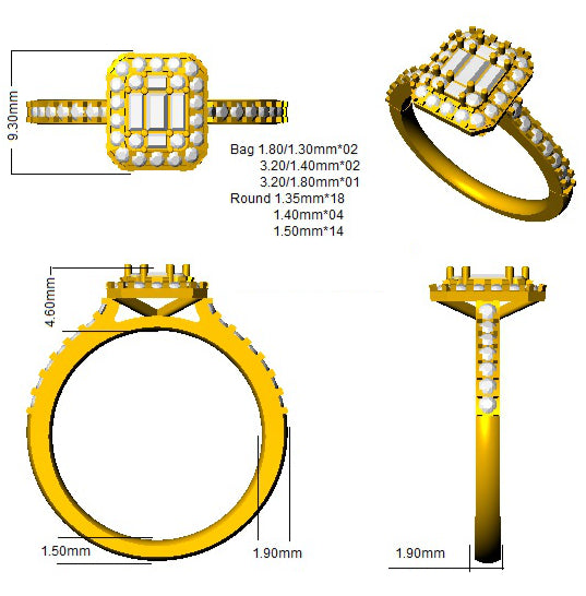 SL9330 — Ring - 9k Yellow Gold detail