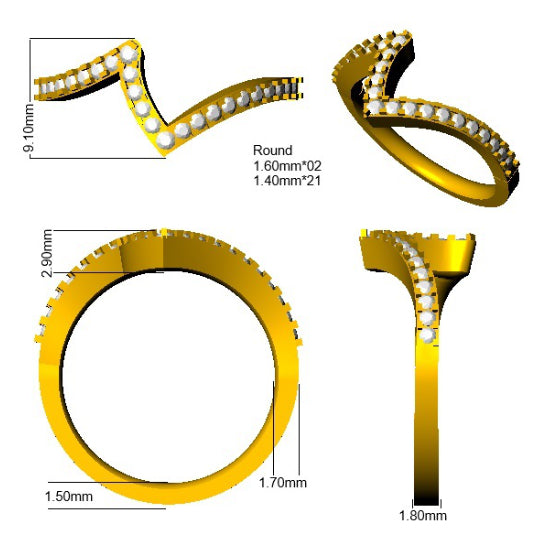 SL9335 — Ring - 9k Yellow Gold detail