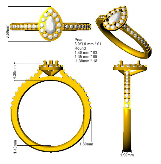 SL9346 — Ring - 9k Yellow Gold detail