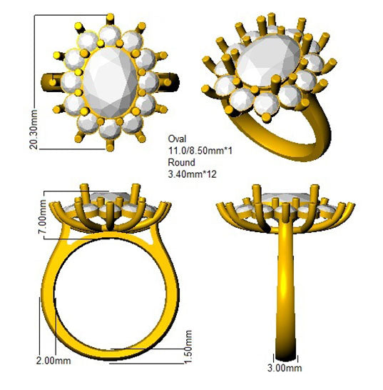 SL9371 — Ring - Platinum Plat detail