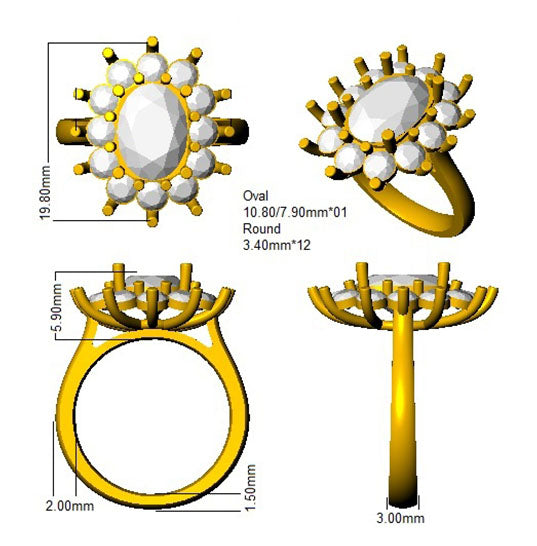 SL9379 — Ring - 18k Yellow Gold detail