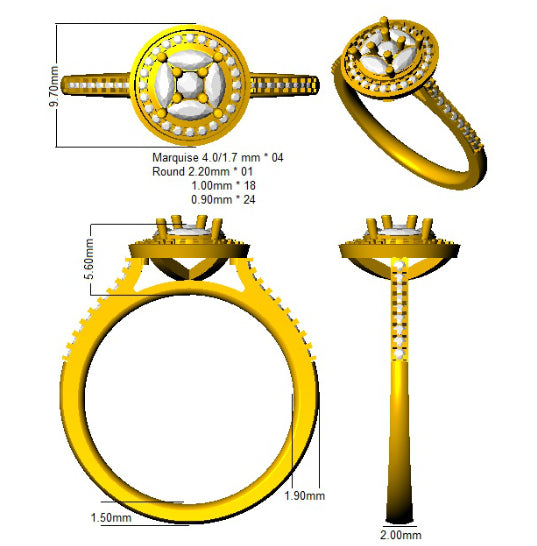 SL9384 — Ring - 9k Yellow Gold detail