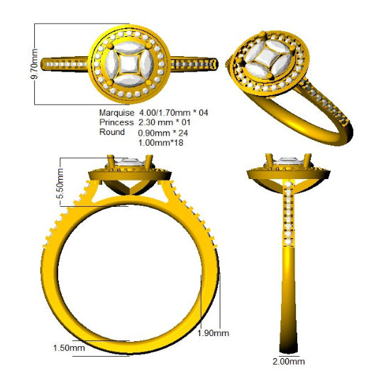 SL9385 — Ring - 9k Yellow Gold detail