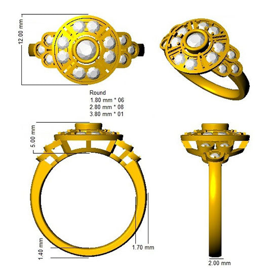 SL9418 — Ring - 9k Yellow Gold detail