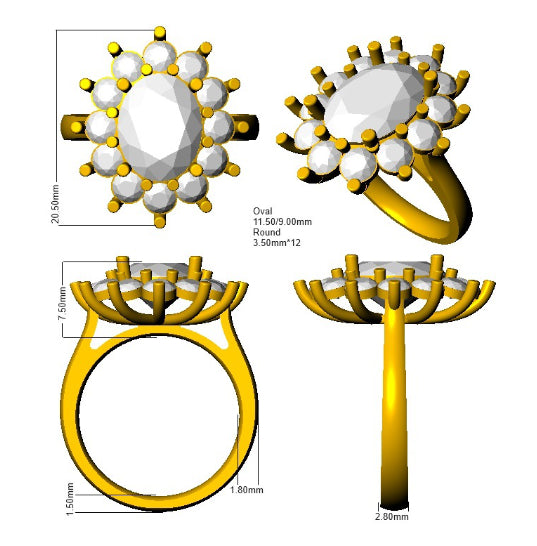 SL9434 — Ring - 9k Yellow Gold detail