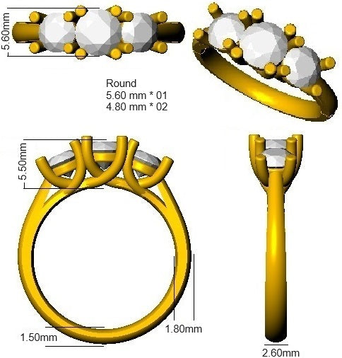 SL9457 — Ring - 18 KT Two Tone detail
