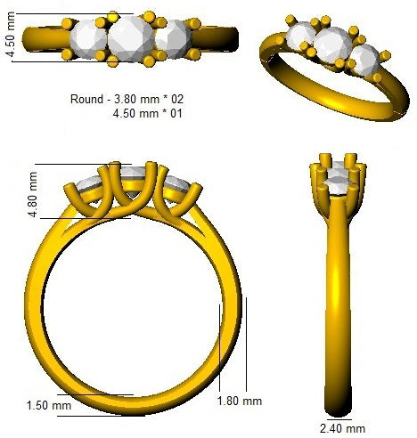 SL9458 — Ring - 18k Two Tone detail