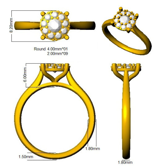 SL9505A — Ring - 9k Yellow Gold detail